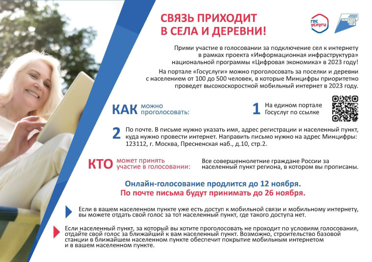 Голосование за подключение населенного пункта к высокоскоростному интернету в 2023 году. Голосование за подключение населенного пункта к высокоскоростному интернету в 2023 году.