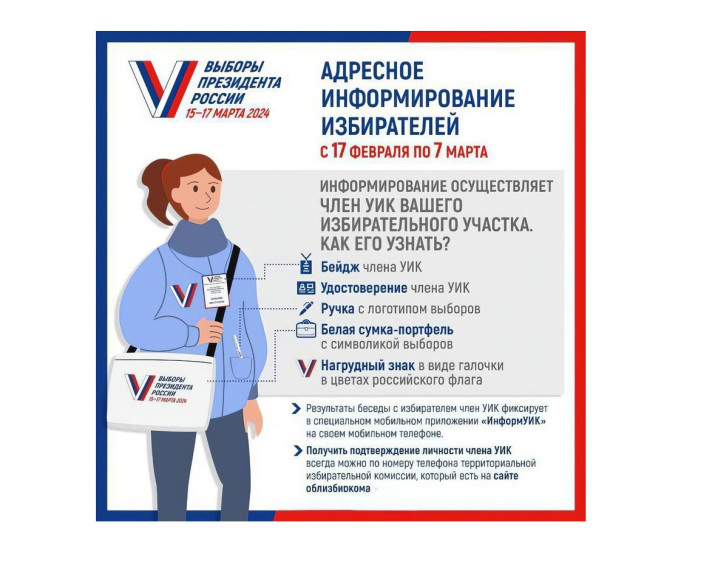 Адресное информирование избирателей о выборах Президента Российской Федерации.